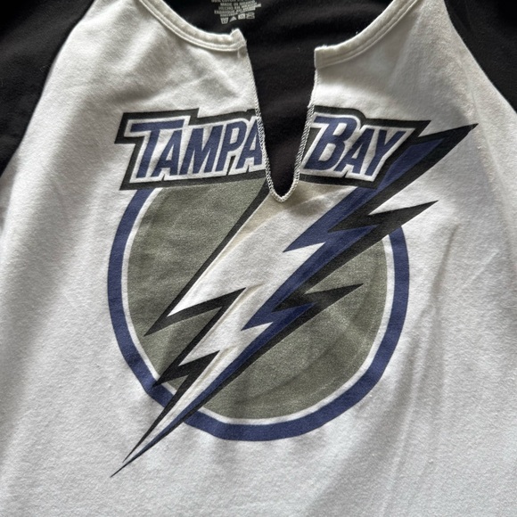 Women's Tampa Bay Lightning Black and White Long Sleeve Top - Picture 5 of 8